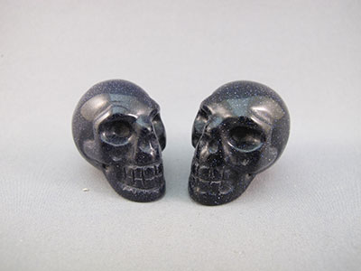 Purple Goldstone Crystal Skull